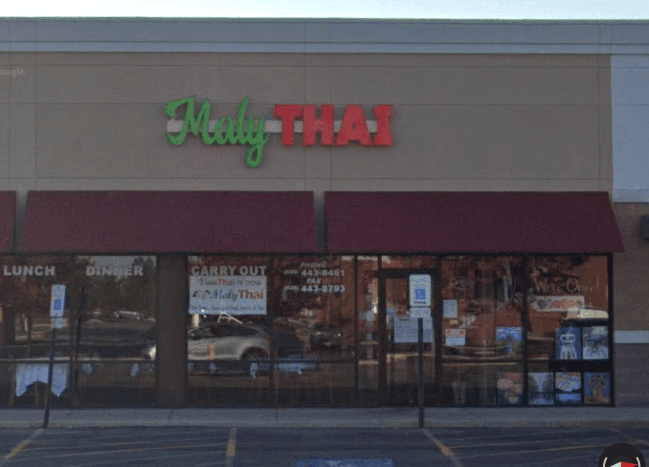 Exterior of Maly Thai restaurant on East Main Street in St. Charles